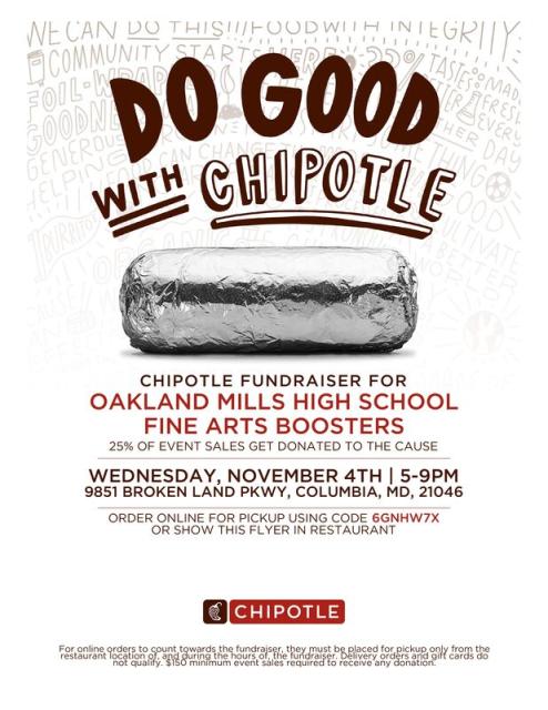 Image of flier for FAB Chipotle fundraiser.