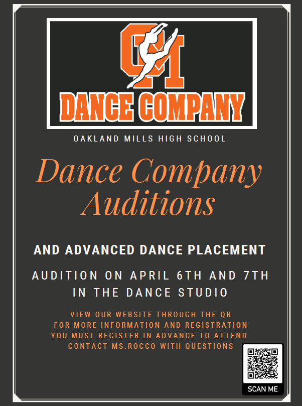 Flier for dance company auditions