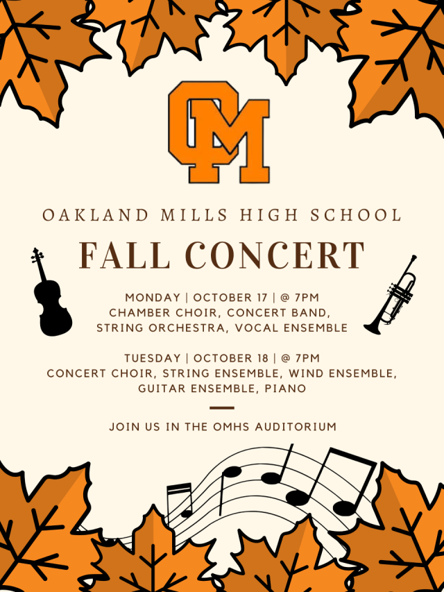 Image of flier for the fall 2022 music concert.