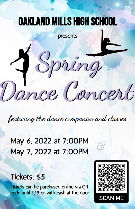 Image of flier for spring dance concert.