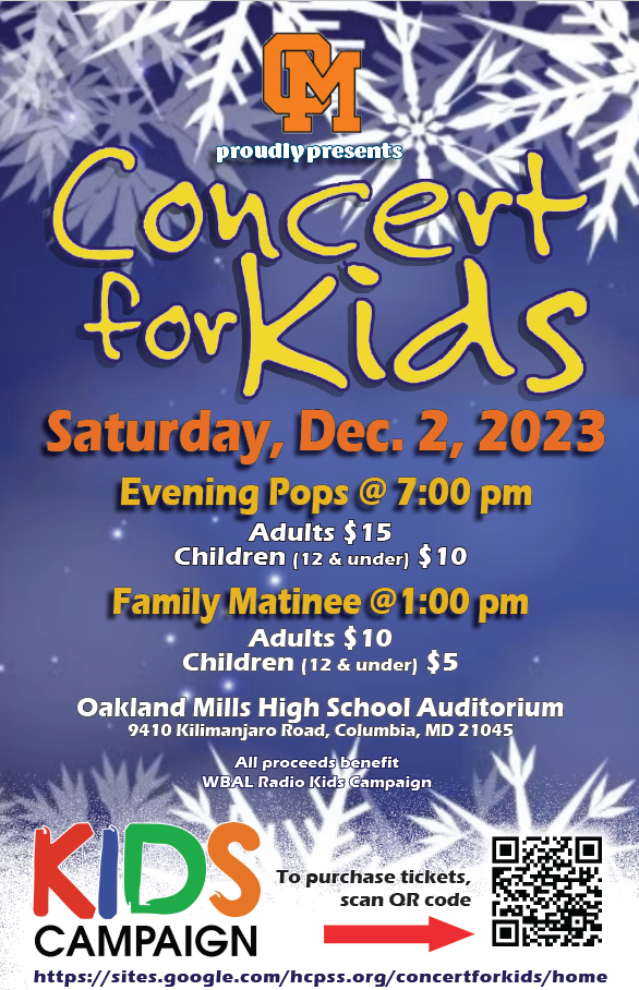 Image of poster for the WBAL Concert for Kids 2023.