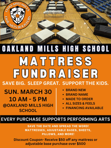 Image of flier for OM FAB Mattress Fundraiser.