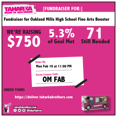 Flier for Taharka Brothers fundraiser.