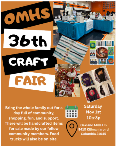 Image of flier for the OMHS Craft Fair.