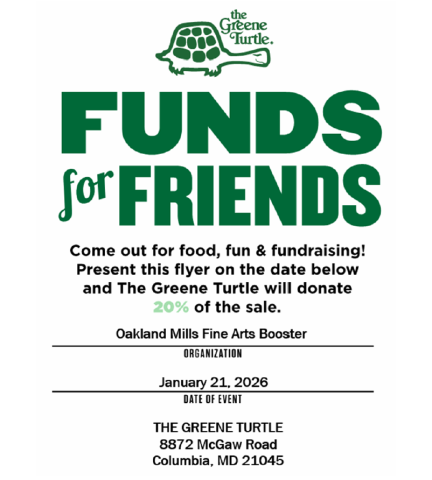 Image of flier for Green Turtle fundraiser.