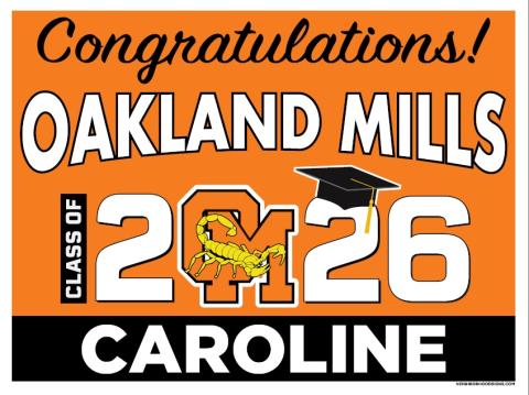 Image of orange and black 2026 yard sign.