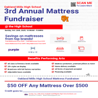 Image of flier for OM FAB mattress fundraiser.